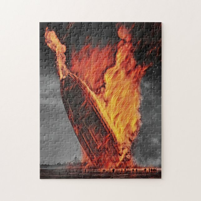 Quebra-cabeça Circa de 1937 da Catástrofe do Navio Zeppelin Hind (Vertical)