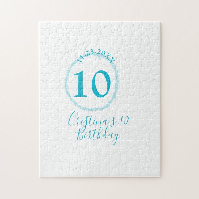 Quebra-cabeça Círculo turquesa. Brilhante 10.º aniversário negri (Vertical)