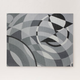 Quebra-cabeça Círculos brancos negros geométricos monocromáticos