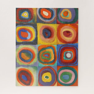 Quebra-cabeça Círculos Concentrados Quadrados de Kandinsky