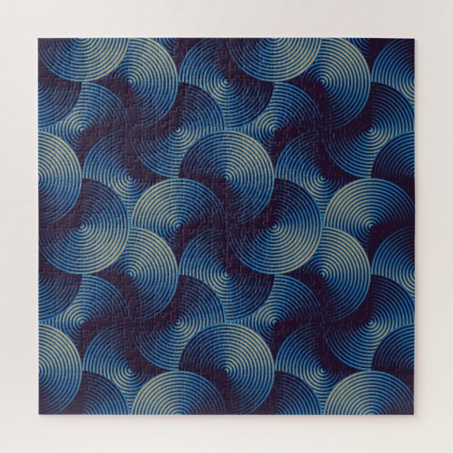 Quebra-cabeça Círculos metálicos ilusão óptica, patamar sem cost (Vertical)