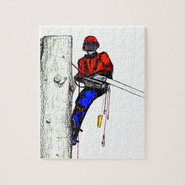 Quebra-cabeça Cirurgião Árvore Arborista no trabalho presente Ch (Vertical)