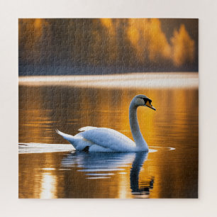 Quebra-cabeça Cisne Gracioso em um lago