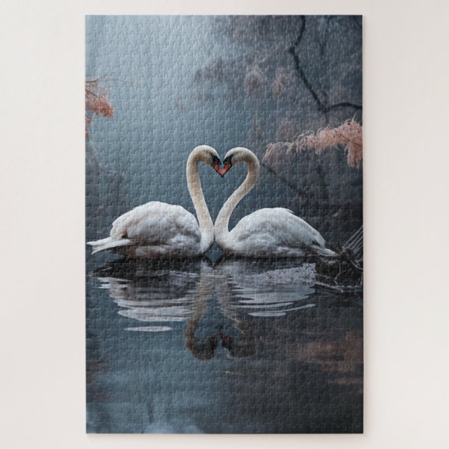 Quebra-cabeça Cisnes para sempre juntos (Vertical)