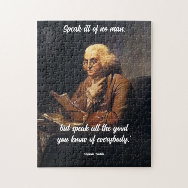 Quebra-cabeça Citação de Benjamin Franklin -Personalizar Citação (Vertical)