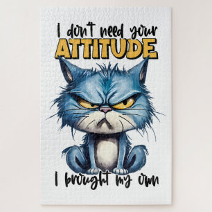 Quebra-cabeça Citação de Gato Grumpy Attitute Funny Animal