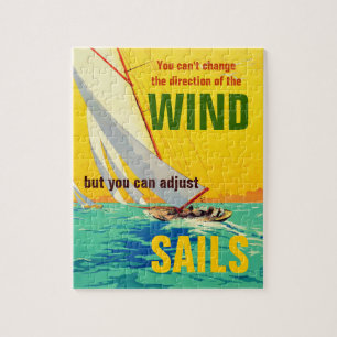 Quebra-cabeça Citação de Ilustração de Barcos de Vintage