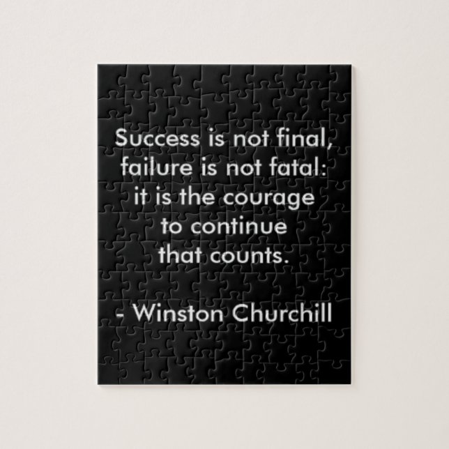 Quebra-cabeça Citação de Winston Churchill; Sucesso (Vertical)