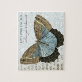 Quebra-cabeça Citações inspiradas positivas da borboleta do