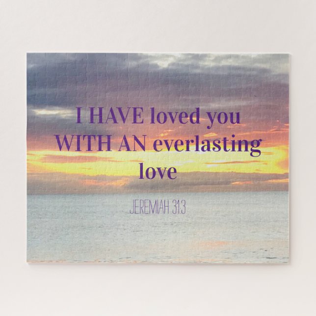 Quebra-cabeça Citações inspiradoras Bíblia Verso Sunset Cristão (Horizontal)