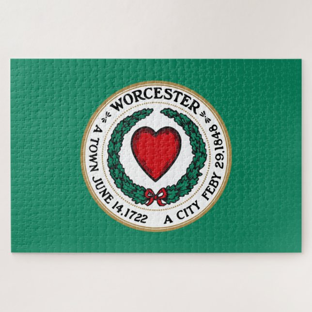 Quebra-cabeça City Flag of Worcester (Massachusetts) (Horizontal)
