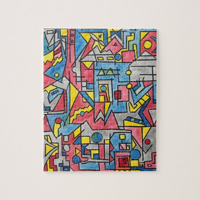 Quebra-cabeça Cityscape-Modern Bauhaus Geometric Art (Vertical)