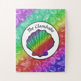 Quebra-cabeça Clambake Rainbow Clam Shellfish Padrão de 11" x 14