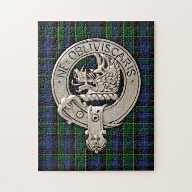 Quebra-cabeça Clan Campbell Crest & Breadalbane Tartan (Vertical)