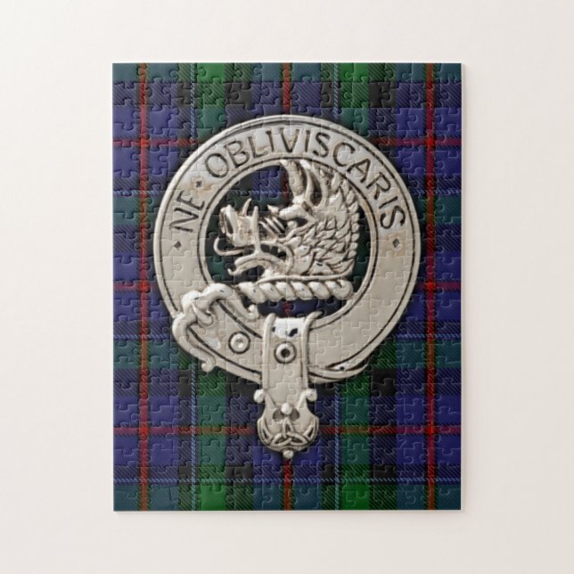 Quebra-cabeça Clan Campbell Crest & Cawdor Tartan (Vertical)