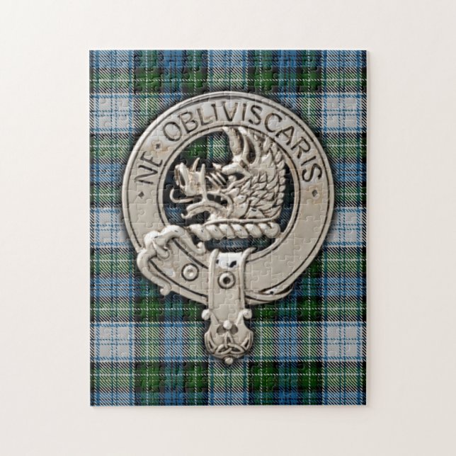 Quebra-cabeça Clan Campbell Crest & Dress Tartan (Vertical)