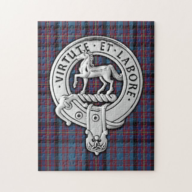 Quebra-cabeça Clan Cochrane Crest & Azure Tartan (Vertical)
