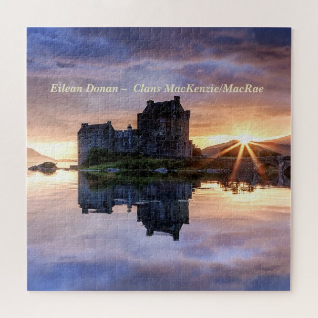Quebra-cabeça Clans MacKenzie/MacRae Sunset Eilean Donan (Horizontal)