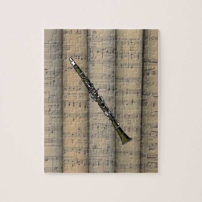 Quebra-cabeça Clarinet ~ Rollsheet Music Background ~ Music (Vertical)
