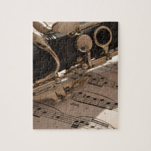 Quebra-cabeça Clarinete e folhas de música