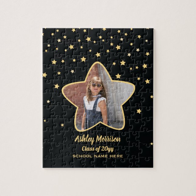 Quebra-cabeça Classe de Graduação de Fotos de Estrelas Pretas e  (Vertical)