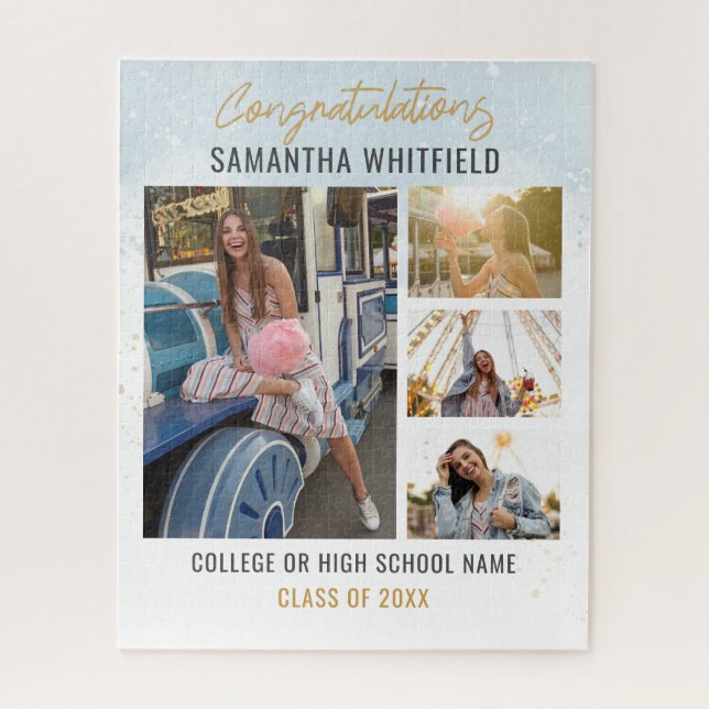 Quebra-cabeça Classe de Graduação Moderna da Colagem de Fotos 20 (Vertical)