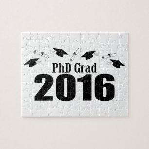 Quebra-cabeça Classe do formando do PhD de 2016 bonés e diploma