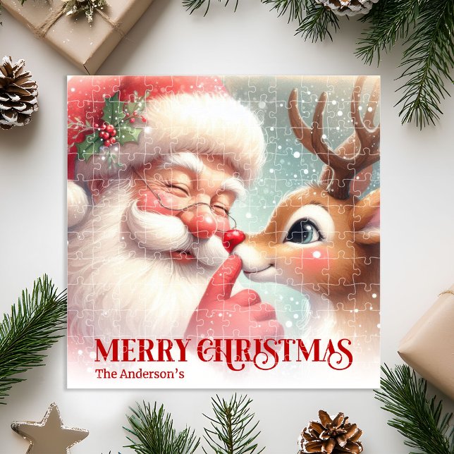 Quebra-cabeça Classic Santa Rudolph Personalized Christmas Kids  (Classic Santa Rudolph Personalized Christmas Kids Holiday Puzzle

)
