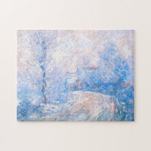 Quebra-cabeça Claude Monet: A entrada a Giverny sob a neve