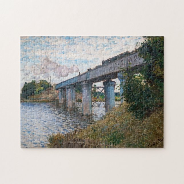 Quebra-cabeça Claude Monet - A Ponte Ferroviária na Argentina (Horizontal)