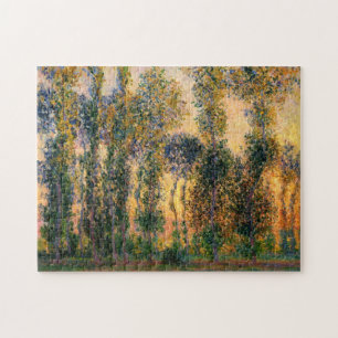Quebra-cabeça Claude Monet: Álamos em Giverny no nascer do sol
