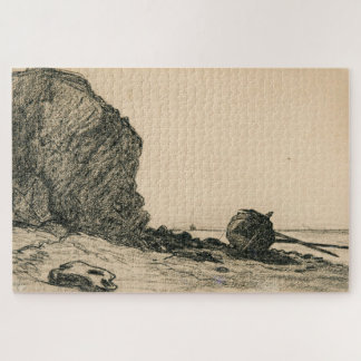 Quebra-cabeça Claude Monet – Barco Encalhado perto de Sainte-Adr