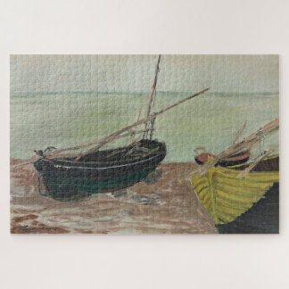 Quebra-cabeça Claude Monet Barcos na Praia de Étretat