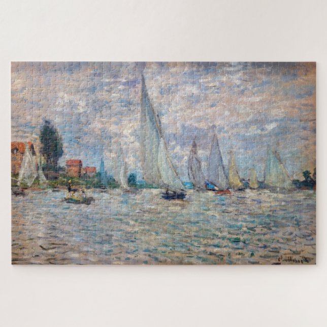 Quebra-cabeça Claude Monet - Boats Regatta na Argentina (Horizontal)