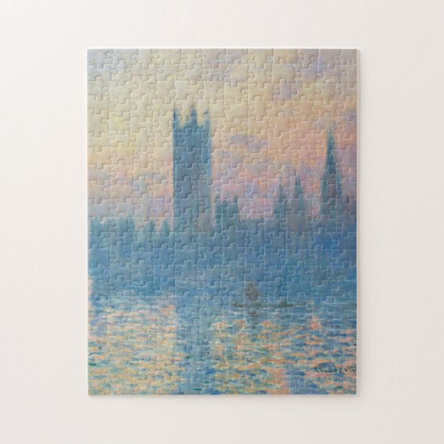 Quebra-cabeça Claude Monet Casas do Parlamento Pôr do Sol (Vertical)