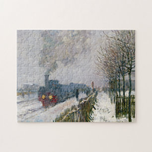 Quebra-cabeça Claude Monet - Comboio na neve / A locomotiva