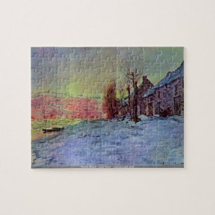 Quebra-cabeça Claude Monet - corte da lava - luz do sol e neve