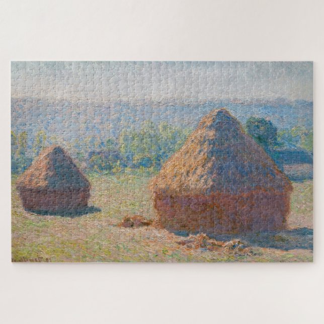 Quebra-cabeça Claude Monet - Haystacks, fim do Verão (Horizontal)