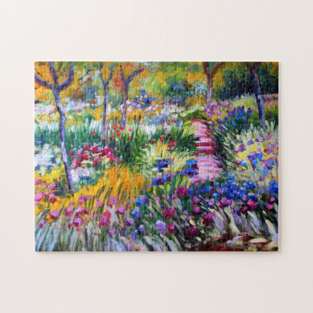 Quebra-cabeça Claude Monet: Iris Garden por Giverny (Horizontal)