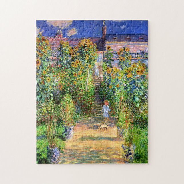 Quebra-cabeça Claude Monet: Jardim de Monet em Vétheuil (Vertical)
