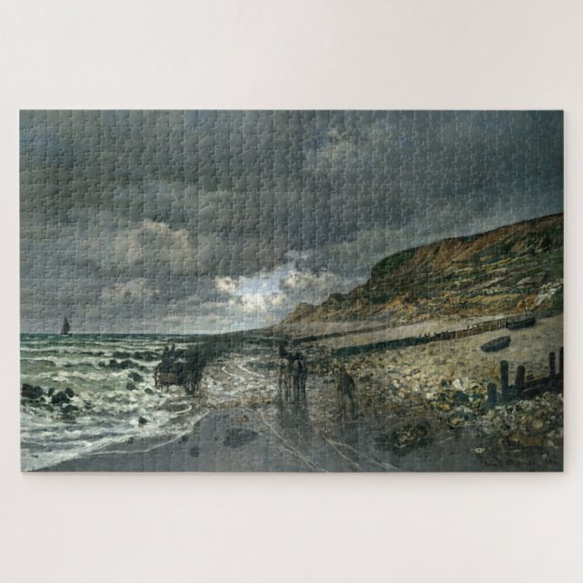 Quebra-cabeça Claude Monet - La Pointe de la Hève na Maré Baixa (Horizontal)