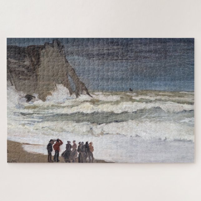 Quebra-cabeça Claude Monet - Mar duro em Etretat (Horizontal)