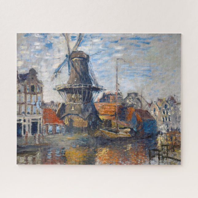Quebra-cabeça Claude Monet - Moinho de vento, Amsterdã  (Horizontal)