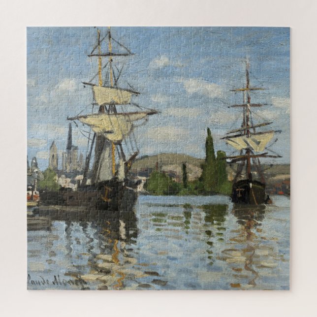 Quebra-cabeça Claude Monet naves na Viagem do rio Sena (Vertical)
