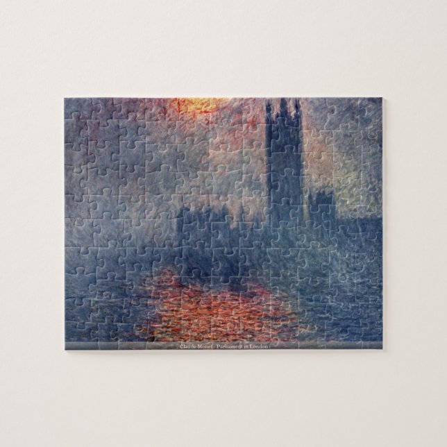 Quebra-cabeça Claude Monet - o parlamento em Londres confunde (Horizontal)