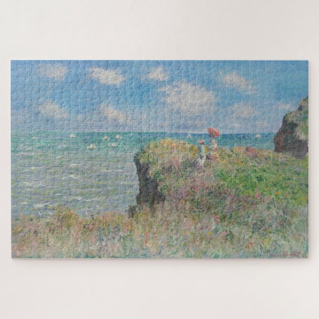 Quebra-cabeça Claude Monet – Passeio no penhasco em Pourville Ar (Horizontal)