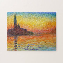 Quebra-cabeça Claude Monet Sunset Em Veneza Impressionista Arte