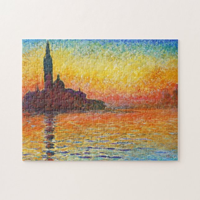 Quebra-cabeça Claude Monet Sunset Em Veneza Impressionista Arte (Horizontal)