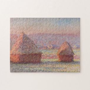 Quebra-cabeça Claude Monet White Frost Sunrise (Haystacks)