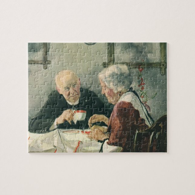 Quebra-cabeça Clero Antigo, Café ou Chá com um Padre (Horizontal)